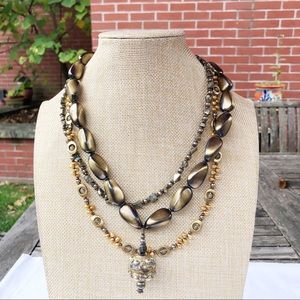 Bronze Bead Boho Necklace